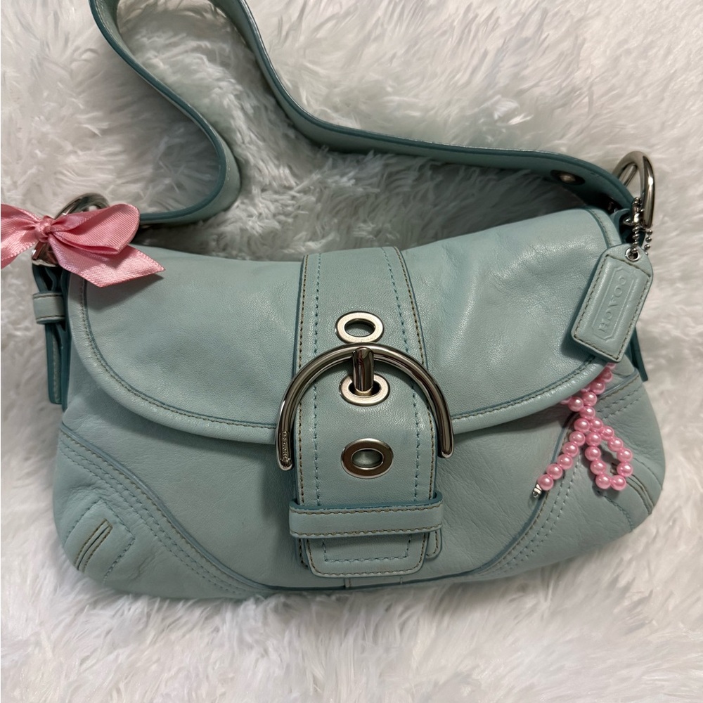 Coach Soho Pastel Blue Leather Shoulder Bag